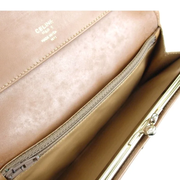 Celine Tan Leather Accessory with Gold Detail - Picture 6 of 9